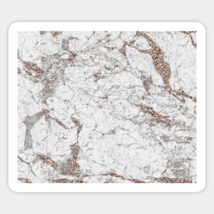 White frost - rose gold marble Sticker